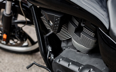 Fototapeta na wymiar Motorcycles and accessories in modern motorcycle.