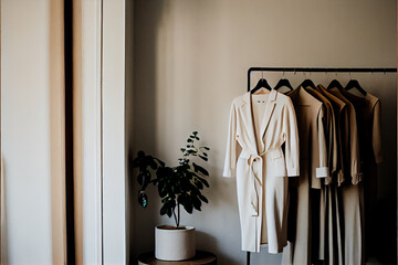 A shot of a fashion boutique specializing in sustainable and ethical clothing. Generative AI