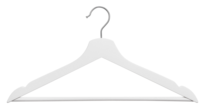 White clothes hanger cut out