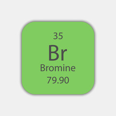 Bromine symbol. Chemical element of the periodic table. Vector illustration.