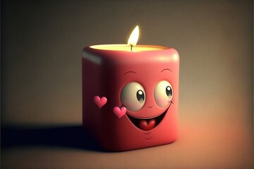 Valentine's Day Candle generative ai	
