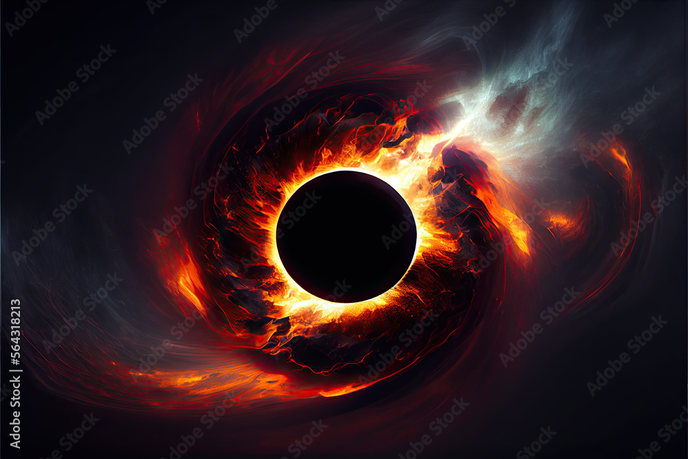 Wall mural dark fantasy eclipse - by generative ai