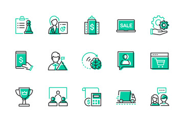 Business and finance - modern line design style icons set