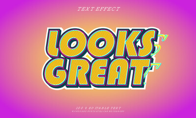 Looks Great editable text effect with gradient background