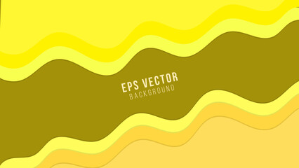 Wavy geometric on yellow background. Trendy gradient shapes composition. Eps10 vector