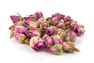 rose flower for dry tea or decoration isolated on a white background