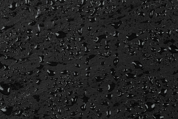 Water drops on dark stone