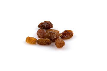 Sweet raisins on white