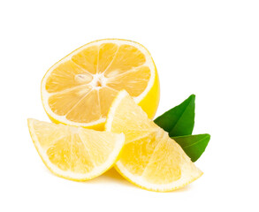 Lemon slices isolated on a white background