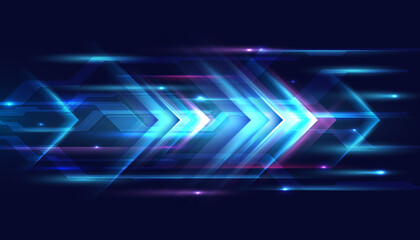 Modern abstract high-speed arrows light effect movement. Technology futuristic dynamic motion. Movement pattern for banner or poster design background concept.