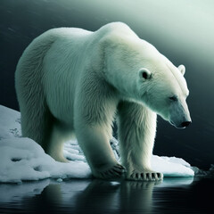 Plakat Polar bear in the arctic. Generative AI. 