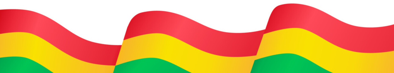Bolivia flag wave isolated on png or transparent background