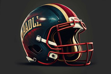Fototapeta premium Football helmet with American flag ,Vector illustrations, Generative AI 