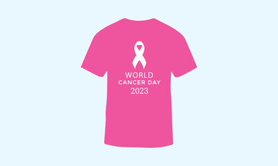 Wold cancer day with t-shirt design, wold cancer day t-shirt design 2023