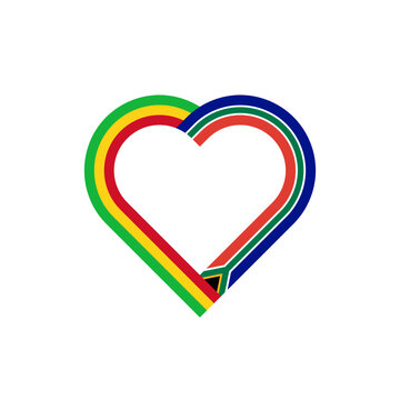 recommend clip art: unity concept. heart ribbon icon of mali and south africa flags. vector illustration isolated on white background
