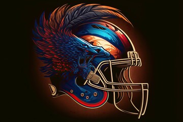American football helmet  design, football background ,Generative AI
