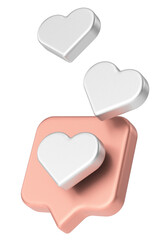 Like icon. Love icon. 3D illustration.