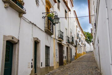 View and architecture of the beautiful town of Evora in Portugal