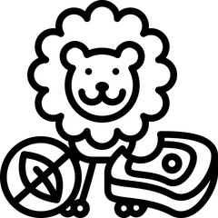 carnivore line style icon