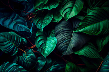 Green Leaf Background.  Generative AI.