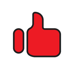 thumb up sign red icon