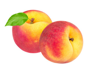 Naklejka na ściany i meble Peach fruit isolated on white or transparent background.