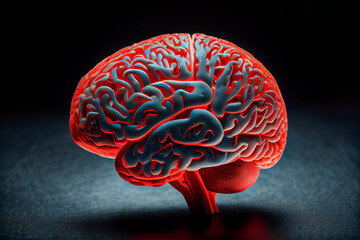 Human brain.  Generative AI.