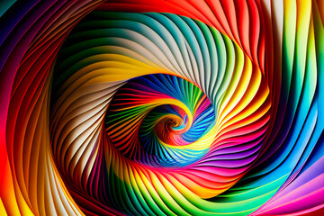 Fototapeta premium Hypnotic Multicolored Spiral Background. Rainbow Swirl. Generative AI.
