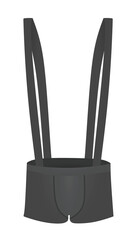 Men grey underwear with suspenders. front  side. vector illustration