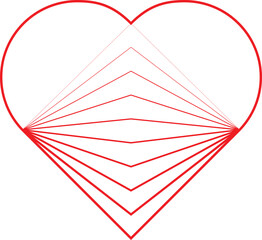 Fototapeta premium Heart Logo with lines. Hearts unusual icon Design.Geometric shape.