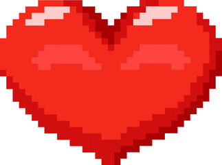 Obraz premium Pixel heart close-up on a white background. Valentines Day