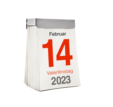 Abrei&szlig;kalender mit Valentinstag 14. Februar 2023