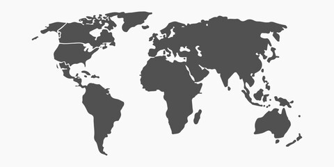 World map on a white background. World map template.