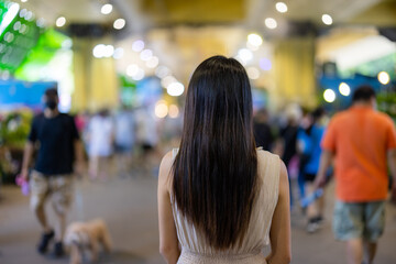 Woman visit the street market