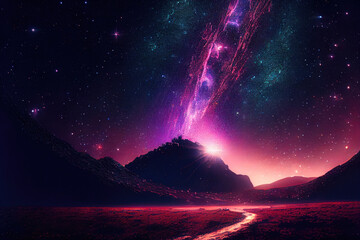 starry night sky nebula - By Generative AI