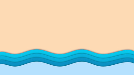 Blue wave, water wave, lines, blue sky background. Vector texture design poster banner abstract blue wallpaper background.
