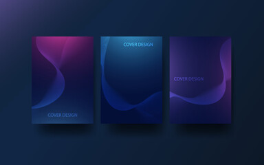 Set of Cover Brochures for Business and Annual Report with Abstract Waves Lines Background. Modern design. Vector Illustration.