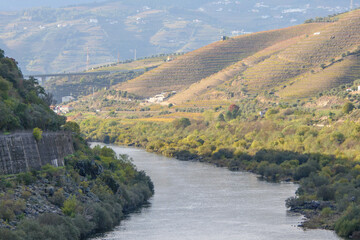 Fototapeta na wymiar Landscape view of the beautiful douro river valley in Portugal. Miradouro Sebolido