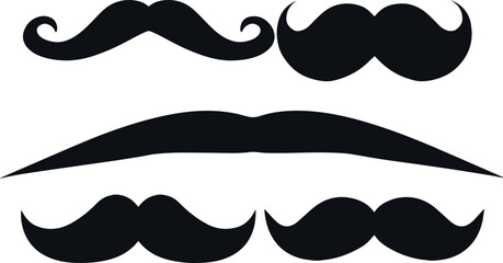 Set of hipster mustaches, SVG Vector