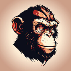 Gorilla monkey head mascot illustration vector