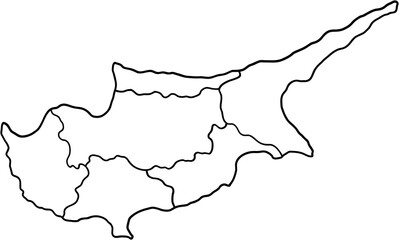 doodle freehand drawing of cyprus map.