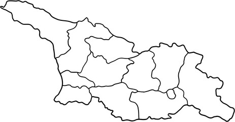 doodle freehand drawing of georgia map. - obrazy, fototapety, plakaty
