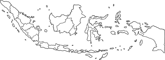 doodle freehand drawing of indonesia map.