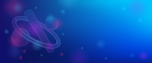 Technology, futuristic space vector background. Datacenter wide grid network. Modern science abstract vector blue template with grid 3d geometric shapes for banner, cover, website design