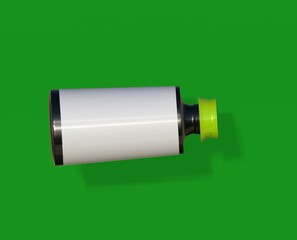 3d rendering. Realistic energy drink bottle mockup.