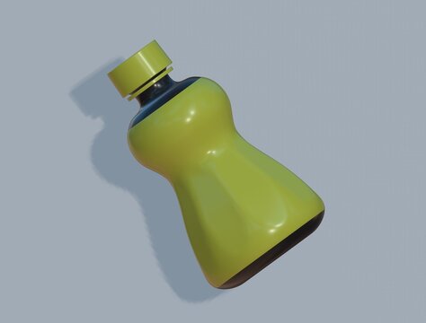 3d rendering. Realistic energy drink bottle mockup.