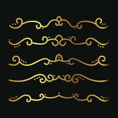 Hand drawn text dividers and graphic elements. Vector floral designs