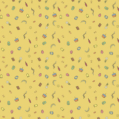 Easter pattern. Seamless pattern with easter icons. Easter background