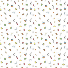 Easter pattern. Seamless pattern with easter icons. Easter background