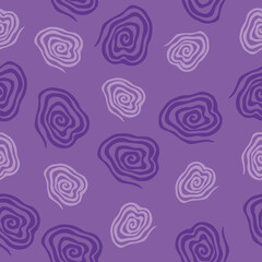 Spirals seamless vector pattern. Vector image on purple background